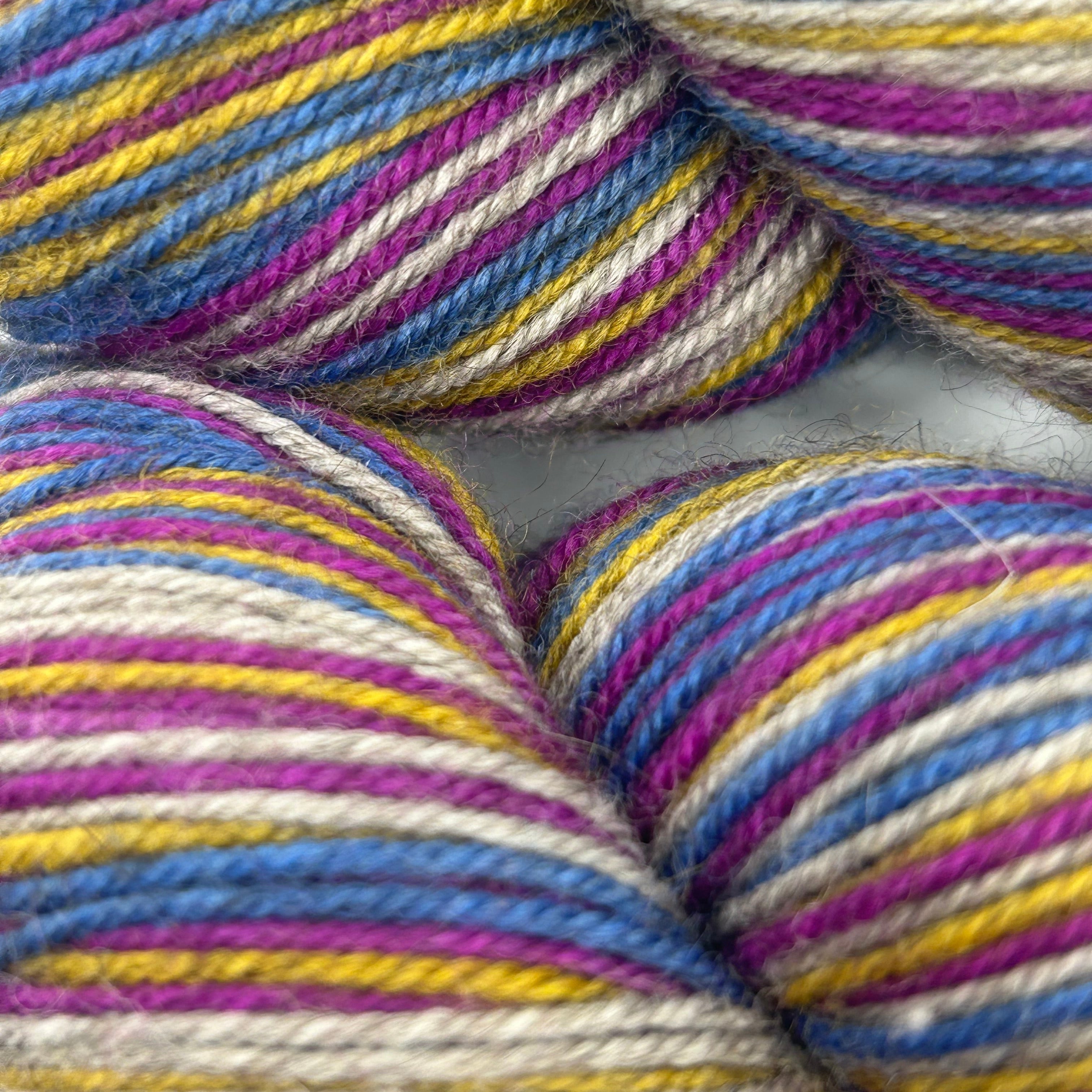 4 Ply Self striping Yak Sock - Rule the Roast