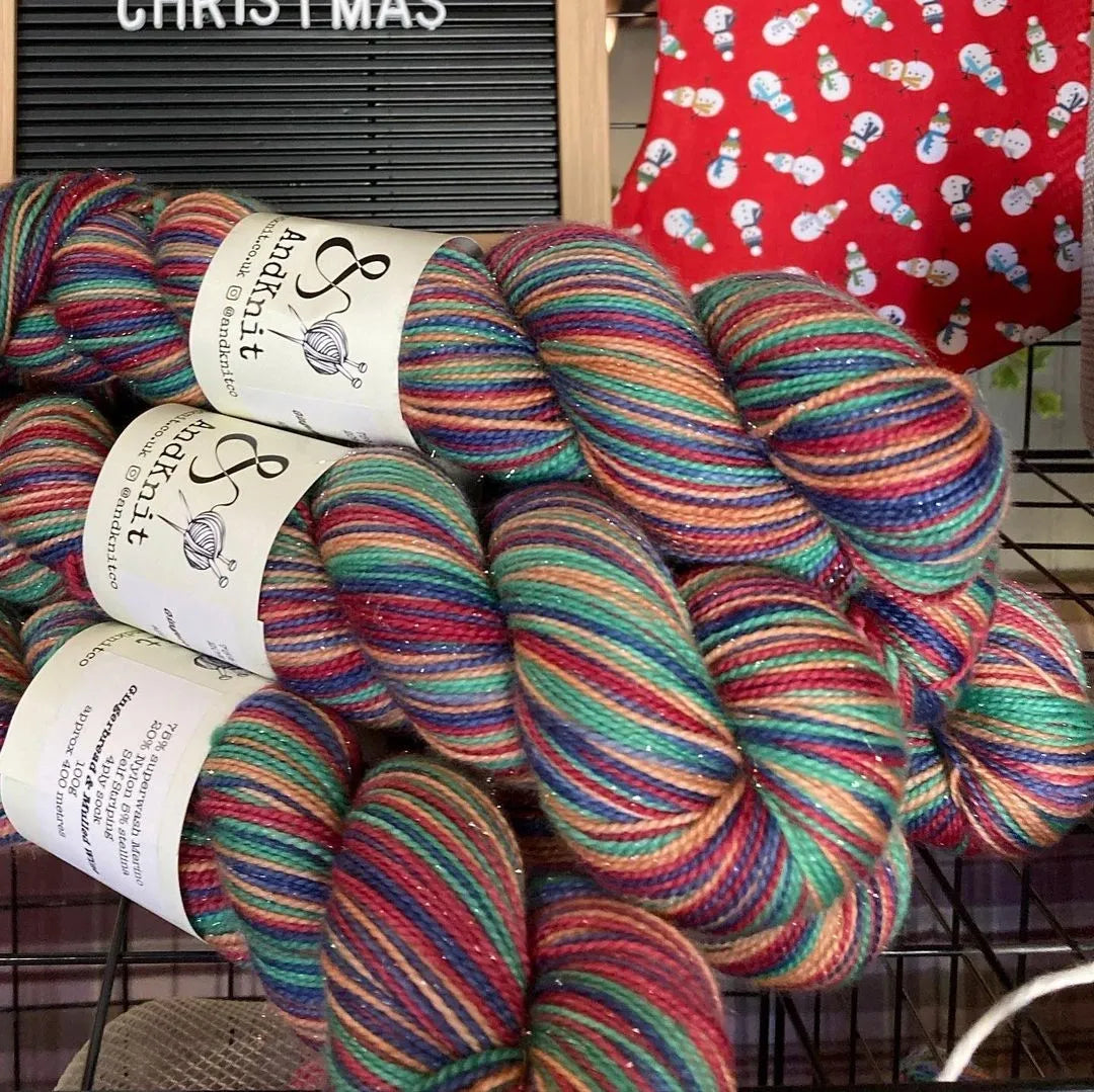 a group of colorful yarn