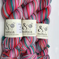 a group of colorful yarn