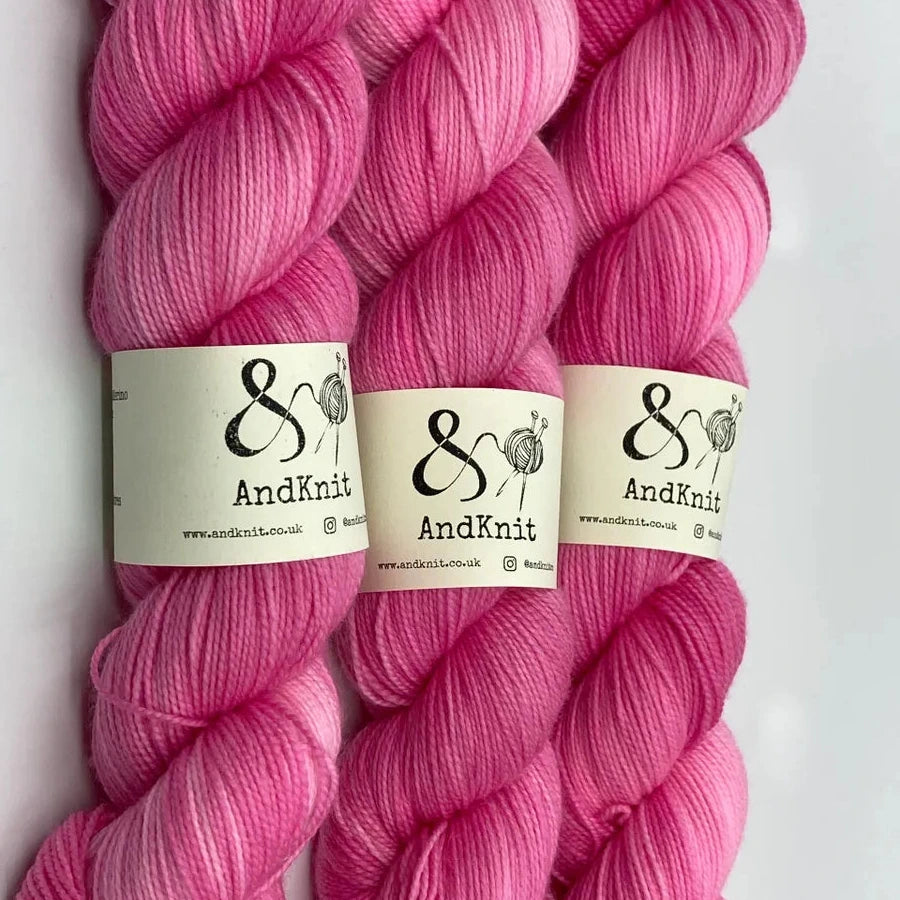 4 Ply Sock Semi-Solid - Flamingo pin