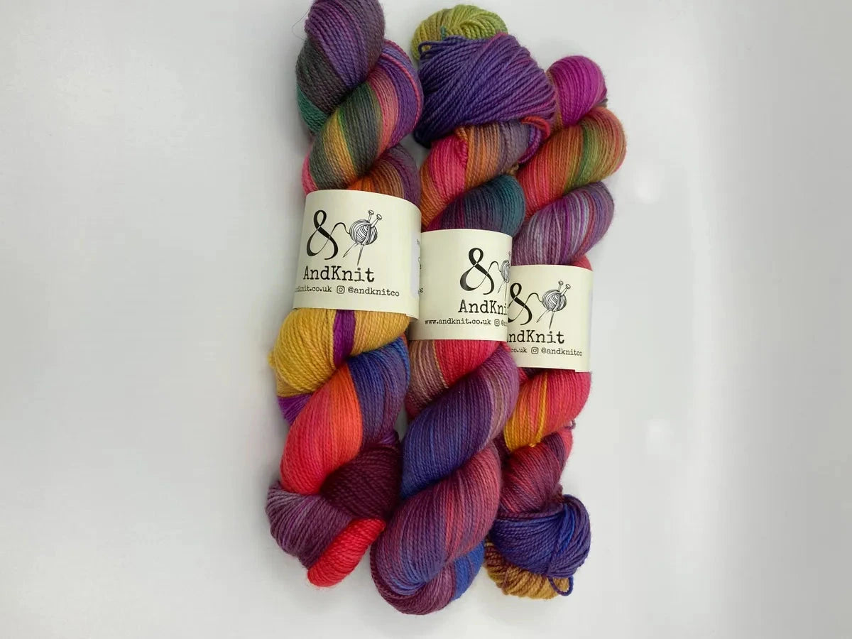 a group of colorful yarn