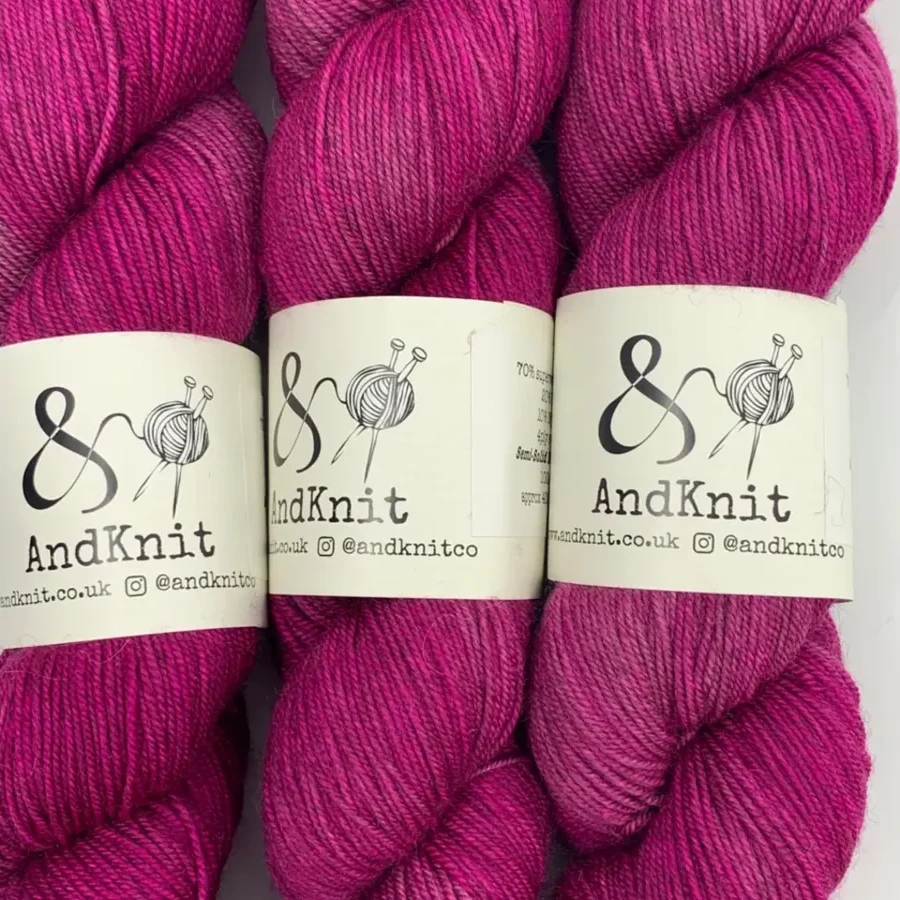 4 Ply Yak Sock Semi-Solid - Raspberry